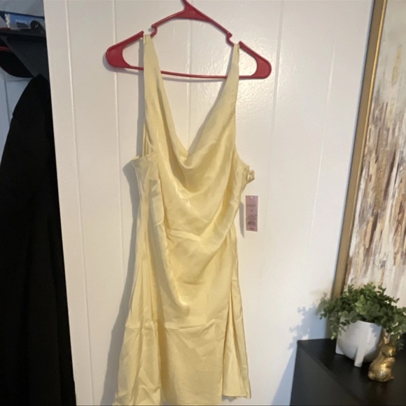 wild fable Dresses & Skirts - wild fable Yellow Satin Cowl Slip Mini Dress